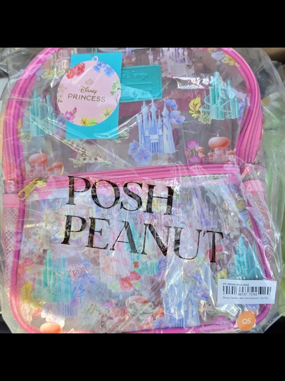 Posh Peanut Disney Princess Castles Mini Clear Backpack NIB